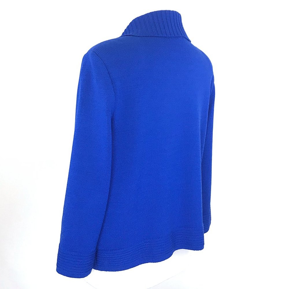 St. John Blue Button Up Wool Cardigan - Picture 3 of 8